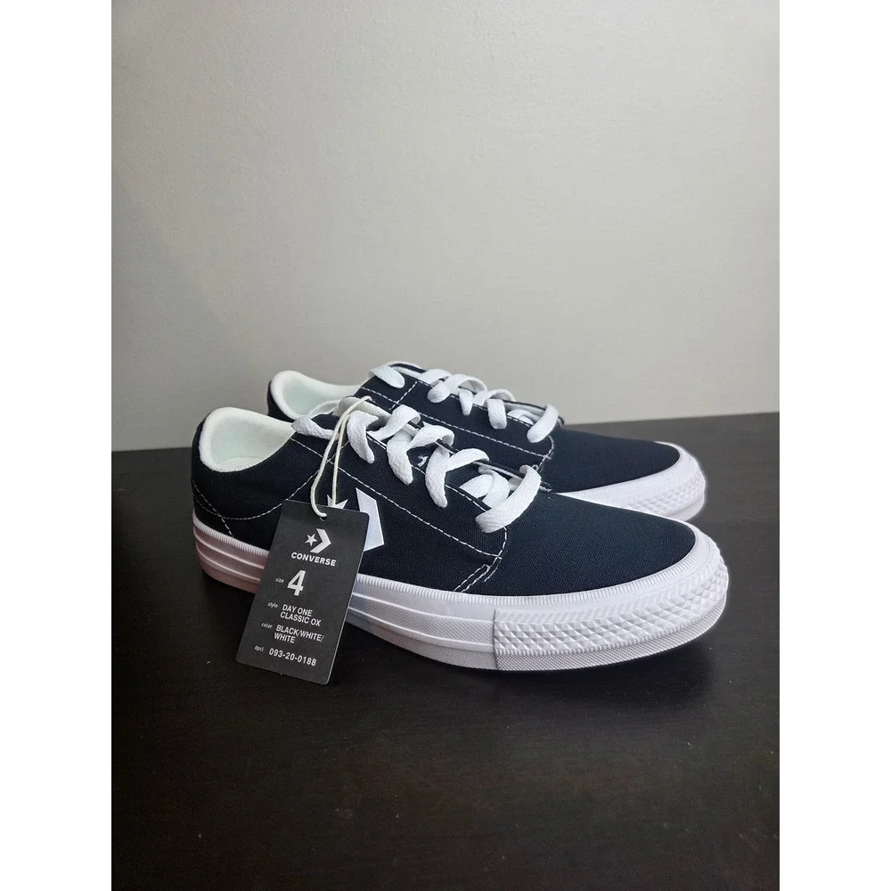 Converse Day One Classic Ox Black White Sneakers A15625C Mens 4 Womens 5.5